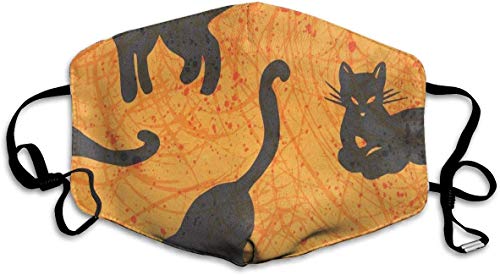 Preisvergleich Produktbild Staubdichte waschbare Wiederverwendbare Halloween Black Cats Mundschutzmaske Atemschutzmaske Keimschutz Sicherheit Warme Winddichte Maske