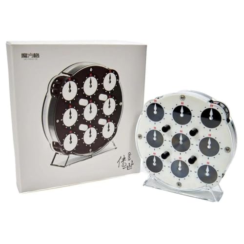 Image of QiYi Magnetic Clock | Professional 208-Magnet System | High-Precision Competition Logic Puzzle with Adjustable Tension & Inlaid Faces | Smooth Rounded Wheels for Speedcubing, Black
