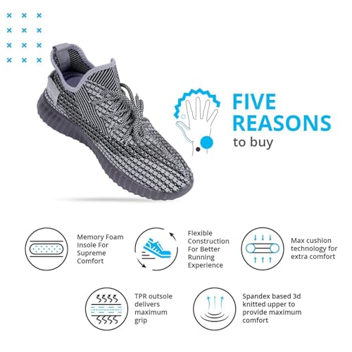 Image of Glemia Knitted Athletic Sneakers, Breathable Mesh Upper, Lightweight Athleisure Knitted Active Wear Slip-On Sneaker Shoes for Sports, Athletics, and Walking Shoes (Multicoloured)