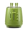De'Longhi CTLAP2203.GR Tostapane con Pinze, Controllo Progressivo del Grado di Tostatura, Indicatori Luminosi, Cassetto Raccoglibriciole, Piedini Antiscivolo, Potenza 550 Watt, Plastica, Verde