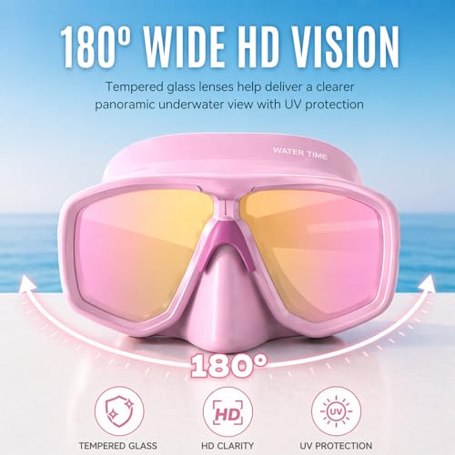 Set de snorkel WATERTIME para adultos, tubo con tapa seca y máscara de buceo panorámica miniatura 3