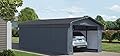 Arrow Sheds Amazon Exclusive 12' x 20' x 7' 29-Gauge Carport with Galvanized Steel Roof Panels and Enclosure Kit, Charcoal