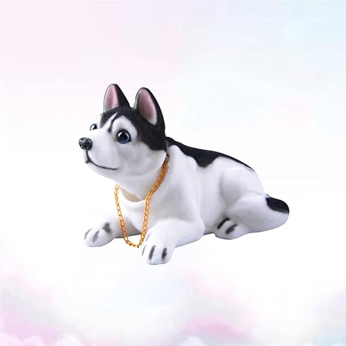 Miniatura 9 de BESPORTBLE Cabeza de Husky Bobble, decoración de tablero de instrumentos de automóvil, adorno de capucha para perro, cabeza agitada, muñecos de