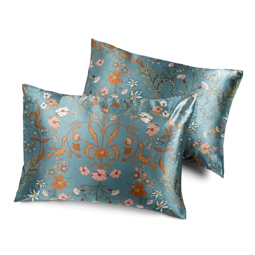 Sweet Jojo Designs Boho Wildflower Vintage Floral Girl Satin Pillowcases