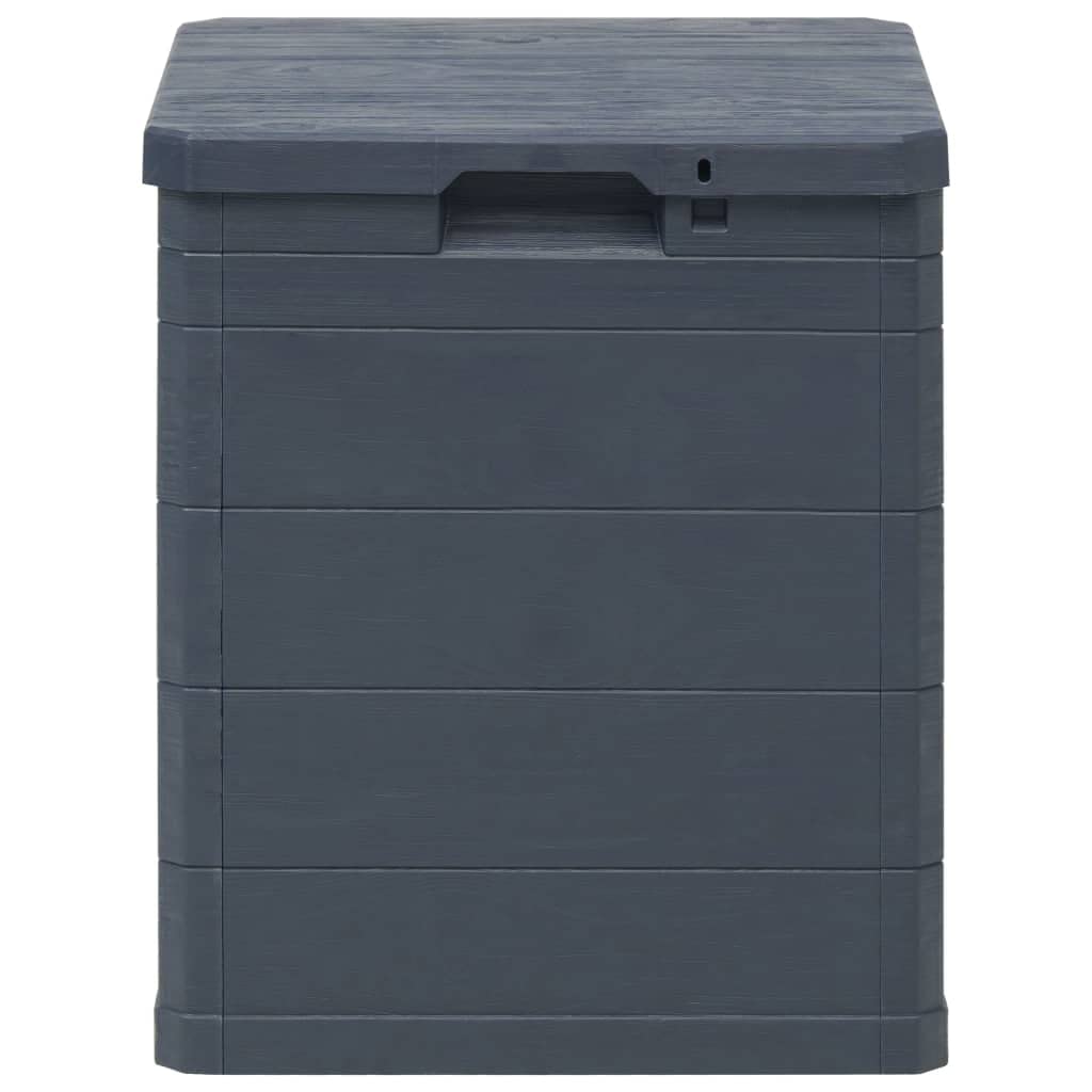 42,5x44x50 cm Garten Aufbewahrungsbox 90 L Gartentruhe Auflagenbox Kissenbox Box mit Deckel Outdoor Gartenboxen Abschließbare Box Storage Boxes Gartenschrank Anthrazit Kunststoff Holzoptik