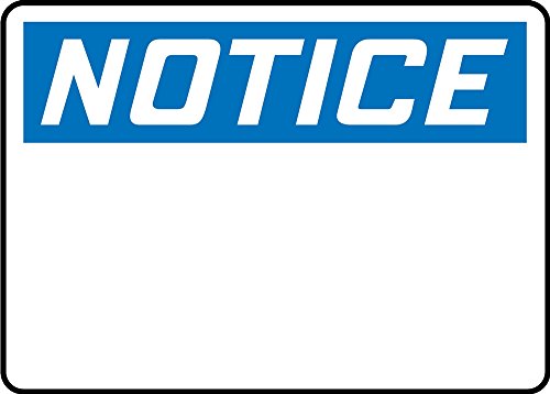 Panneau de signalisation vierge Notice Accuform MRBH838VP plastique 25x35cm