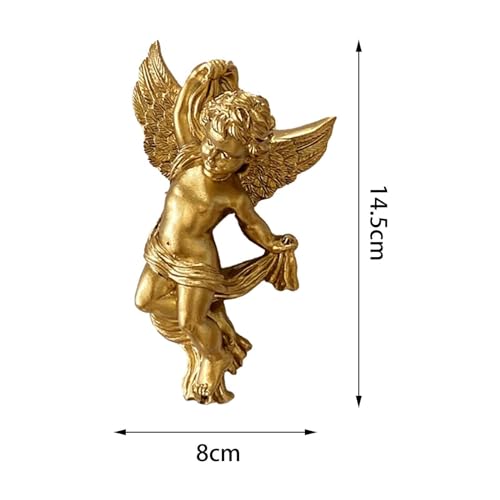 Jisader 5311120869217486 Set Of 2 Resin Angel Cherub Wall Sculptures Angelic Figure Lovely 5.7Inch Tall Wall Decoration thumb #3