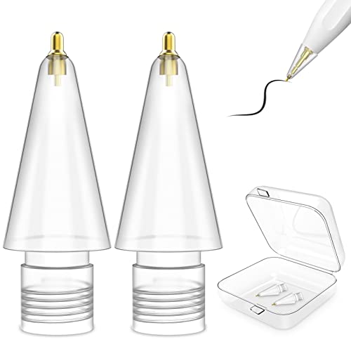KATREU Kompatibel mit Apple Pencil 1. & 2. Generatio Spitzen 2er Pack, Hochempfindlich kein Verschleiß Feinspitze Präziser Steuerstift(Klares) Cover