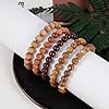MILAKOO 5 Pcs Wood Prayer Bead Bracelet Mala Beaded Bracelets for Men Women 8mm #1