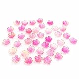 Vintageparts - Tapas de perlas acrílicas con borde dorado rosa (18 mm, 40 unidades)