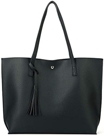 Nodykka Women Tote Bags Top Handle Satchel Handbags PU Faux Leather Tassel Shoulder Purse