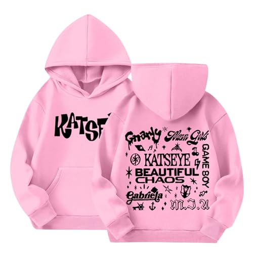 BCGQVZES Katse.ye Hoodies for Kids Katse.ye Merch Sweatshirts Fashion Music Album Graphic Long Sleeve Hoodied Concert Streetwear,3-4 Years,03-Pink