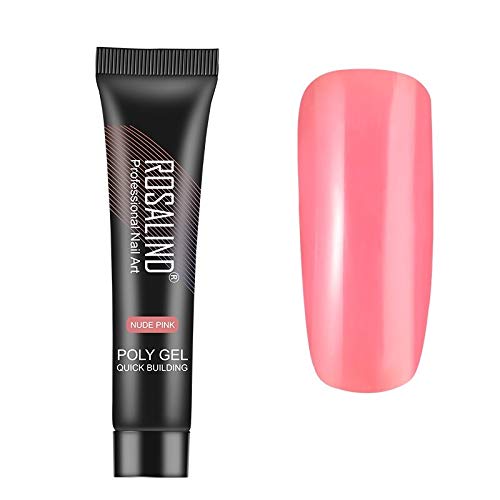 ROSALIND NAIL EXTENSION GEL from BELLE GAGA ™ 15ml Poly Nail Gel Poly Extension Gel Builder Gel for Starter DIY Manicure Nail Art Design Supplies (RE09-05 NUDE PINK)