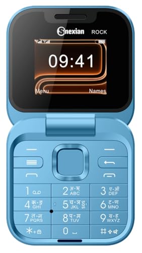 Image of Snexian Rock X Flip Dual Sim |Keypad Mobile with 1.8 inch Display |Flip|Fold|Call & SMS Indicator|Crystal Back Panel |BT Dialer|Voice Changer|Long Lasting Battery|Camera|Feature Phone| Blue