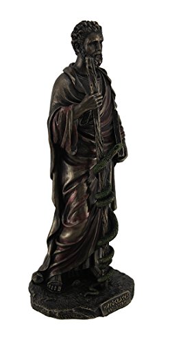 Estatua de Bronce de Hipócrates con Libro y Bastón miniatura 2