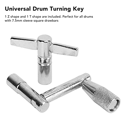Universal Drum Tuning Key, 2Pcs Drum Key Standard Universal Turning Tool Metal Parts Accessories Z And T Shape #TOP3