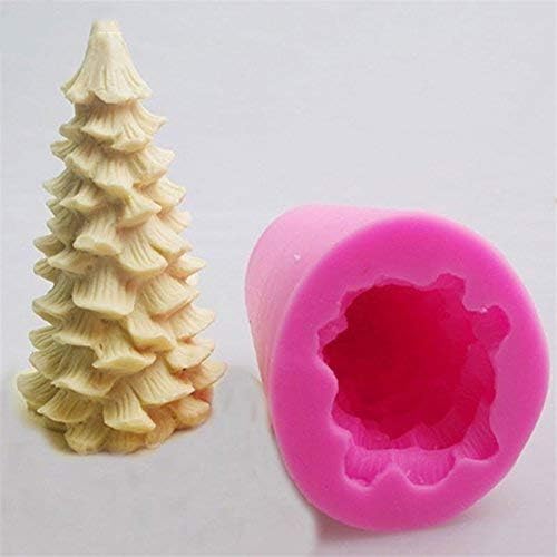 NEW 3D Christmas Tree Candle Mold Soap Mould Flexible Silicone Mold Icing Kangsanli