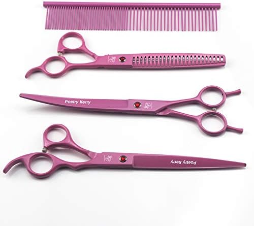 high-end Professional pet Care 8.0 inch pet Scissors 440C Steel Pink (Set1)