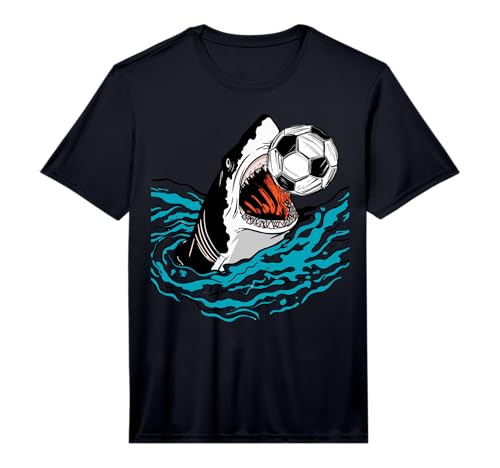 Soccer Shark Playing Ball Cool Animal Sports Lovers Gifts Performance T-Shirt