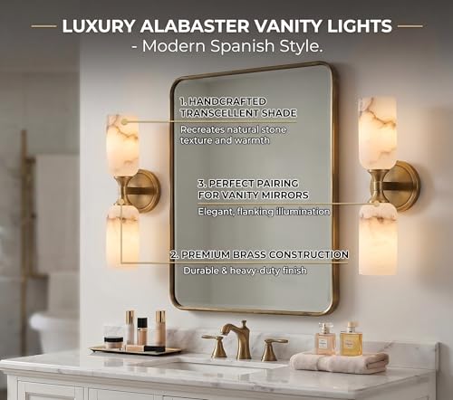 Image of Modern Spanish Alabaster Wall Sconce 14 inch