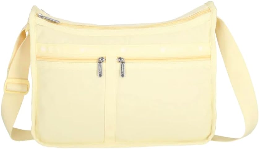 LeSportsac Lemon Meringue Deluxe Everyday Crossbody Bag + Cosmetic Bag, Style 7507/Color RA11, Uplifting Sunny Yellow Celebrates Positivity & Happiness, Fashion Trending Modern Pastel