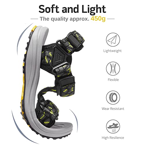 Golden Camel Men’s Hiking Sandals Waterproof Lightweight Athletic Sandals Strap Sports Sandals Anti-Slip Water Sandals Comfortable Beach Sandals For Outdoor Camping Walking Boats Fishing #TOP2