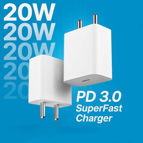 Image of RDG 20W Original Charger with Lighting Cable (PD PPS Technology) Compatible with iPhone 14 /14Plus /14Pro /14 Pro Max 13 /13Pro /13Pro Max 12 /12Pro /12 /11 /X /Xr Series (Mfi-Certified), White