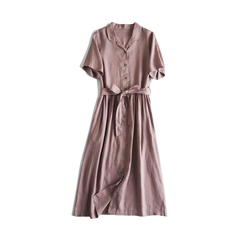 Robe midi en lin japonais idéale pour vos sorties d'art décontracté