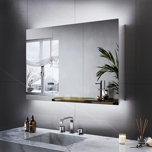 Spiegelschrank mit Beleuchtung, 100 x 60 x 13 cm