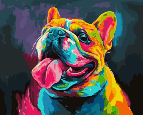 Komking Bulldog Paint by Numbers Kit for Kids Adult on Canvas Animal Paint by Number 16x20inch Without Frame by Komking - Used condition - US$10.92