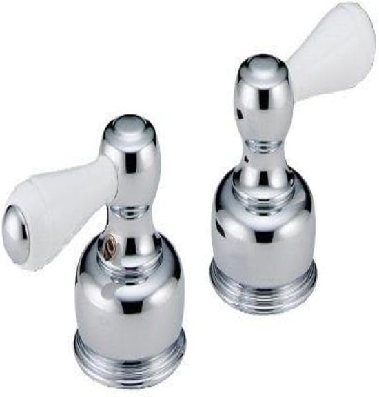 Delta Faucet H25CW Neostyle, Two Metal Lever Handle Kit, Chrome and white