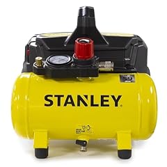 Stanley Compresseur à Air DN200/8/6 - Gonfleur Pneus Voiture 8 Bar - Compresseur Portatif avec Capacité de 6L - sans Huile 105L/Min - Avec Poignée et Pieds Antidérapants - pour Outils Pneumatiques