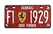 Ferrari F1-1929 Vintage Auto License Plate, Embossed Tag Size 6" X 12"