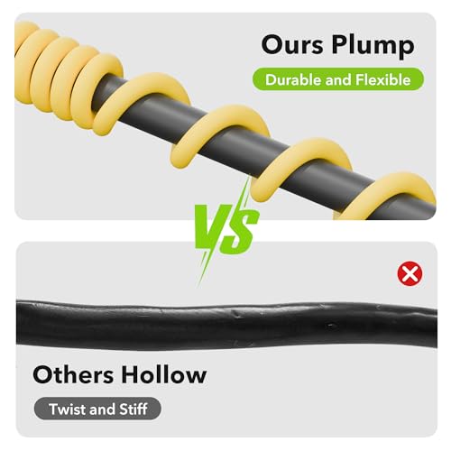 HBN 25 ft Heavy Duty Outdoor Extension Cord 12/3 SJTW, Yellow, Water & Weather Resistant Flame Retardant, 3 Prong Grounded Plug - Thumbnail 4