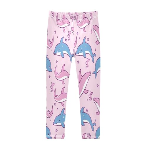 Bolaz Toddler Girls Leggings Printed Yoga Pants Leggings Pink Blue Whale for Kids