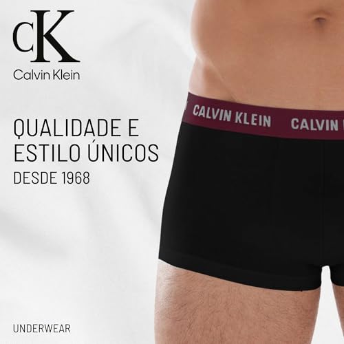 Calvin Klein Kit 4 Cuecas Low Rise Trunk Boxer Masculina Original, 2 Pretas - 2 Brancas, G