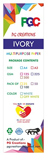 Image of PG Creations A3 Size, 100 Sheets, Ivory Sheets for Drawing, 125 Gsm Smooth Finish Sketching Paper for Architecture & Art, 16.5x11.7 Inch, White