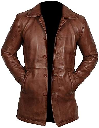Mens Black Genuine Leather Blazer Jacket Short Classic Motorcycle