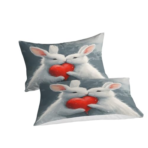 Parure de lit 260x220cm respirante en microfibre super douce lapin - 3