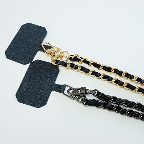 [キーズ] スマホ ショルダー ストラップ チェーン ブラック×ブラック スマホアクセサリー スマホショルダー アクセサリー 紐 斜め掛け 肩掛け スマホストラップ 携帯ストラップ ストラップ スマホ ミニマルバッグパック (KST003-BKBK)