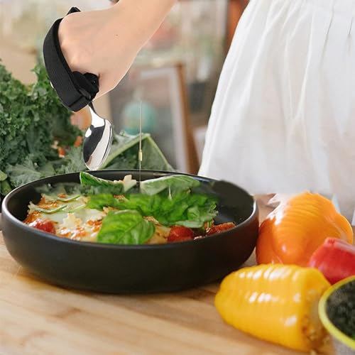 2 Stück Löffel Utensilien Manschette Halter, Verstellbarer Handmanschette zum Halten von Besteck, Essstäbchen und Gabeln für Schwache Griffigkeit Behinderte, Ältere Erwachsene, Schlaganfall, Arthritis