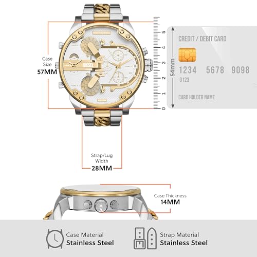 Image of Diesel Mr. Daddy 2.0 Men's Watch, Stainless Steel Chronograph Sports Watch for Men