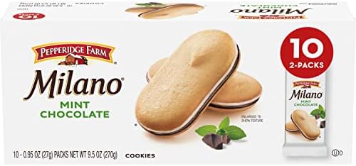 Pepperidge Farm Milano Cookies, Mint Chocolate, 10 Packs, 2 Cookies per Pack