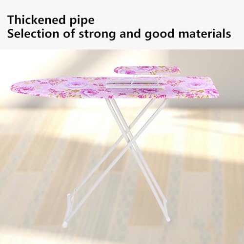 Wilitto Ironing Board,Space Saver Ironing Board,Exquisite Pattern Foldable Good Load-Bearing Small Lightweight and Easy Storage Ironing Boards for Home Laundry Room or Dorm Use Purple - Image 9
