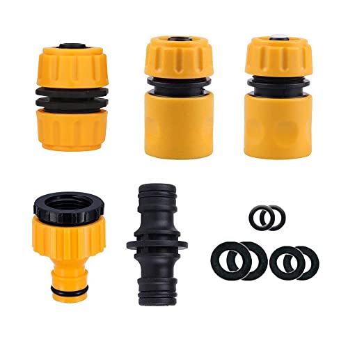 TOPWAYS Garden Hose Pipe Connectors Kit, 2in1 Threaded Tap Connector, Hose Repair and End Quick Connector