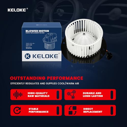 Image of KELOKE Front HVAC Heater Blower Motor Fan Compatible with 1997-2015 Ford E-150, E-250, E-150 /E-250 /E-350 Econoline, E-150 E-350 Club Wagon, E-350 E-450 E-550 Super Duty, with Fan Cage, Replace# 700022