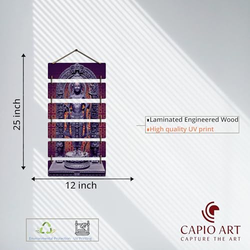 Image of CAPIO ART Welcome Wooden Quote Wall Hanging Decoration Items for Home Decor | Mdf Art for Living Room & Bedroom | Decorative Item for Office & House | Gifts Modern Wood Hanger - Ram Ji-1