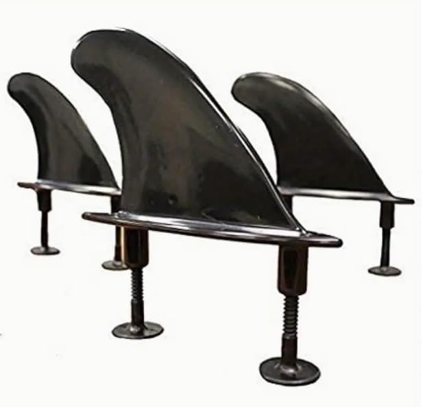 Rock It Surf Screw Through 3pc Soft Surf Board Foam Surfboard Fin Full Set (4.5") Replacement Fins for 6ft 7ft 8ft 9ft Foam Boards