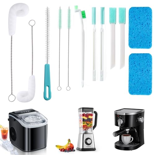 Ice Maker Cleaning Brush Kit, 12 Pcs Ice Machine Cleaner Countertop Household Small Brushes for Cleaning Multipurpose Ice Maker Crevice Cleaning Brushes for Tight Spaces Tiny Scrub