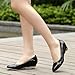 LaShoes Women Slip-on Pumps Elegant Wedge Heel Dress Shoes Black